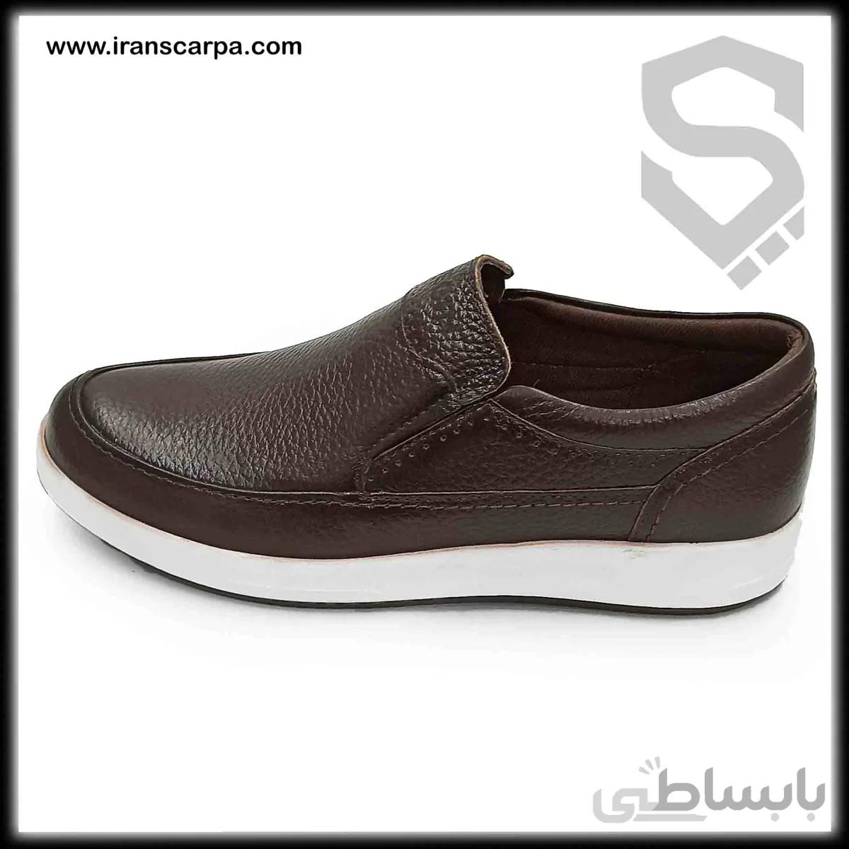 کفش چرم اداری مردانه مدل آندرا بی بند