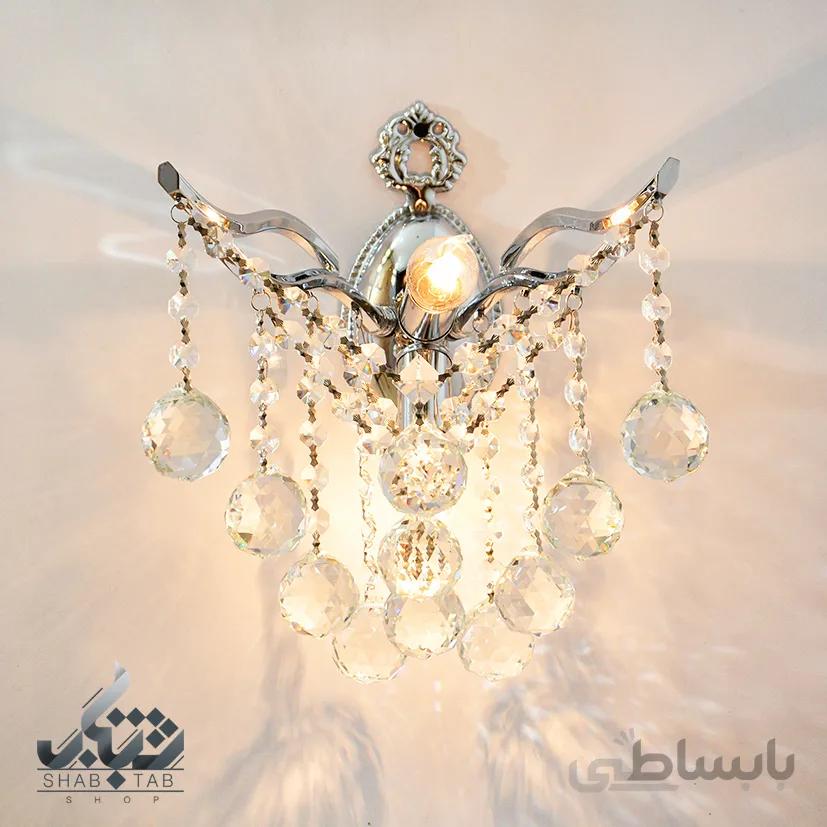 لوستر دیواری کریستالی کروم کد 242
