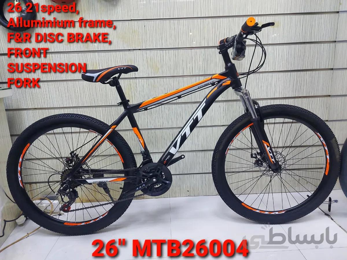 دوچرخه مدل وی تی تی VTT سایز 26 بدنه آلومینیوم