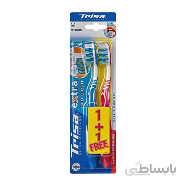 مسواک تریزا Extra Pro Clean با برس متوسط 2 عددی