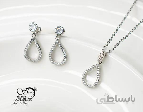 نیمست نقره زنانه طرح اشک