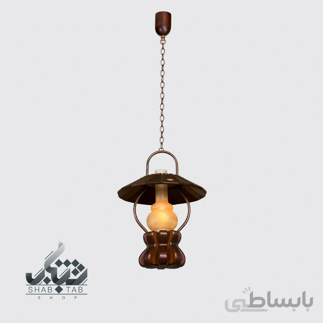 لوستر چوبی تک شعله دارکار مدل فانوس دریا کد 194