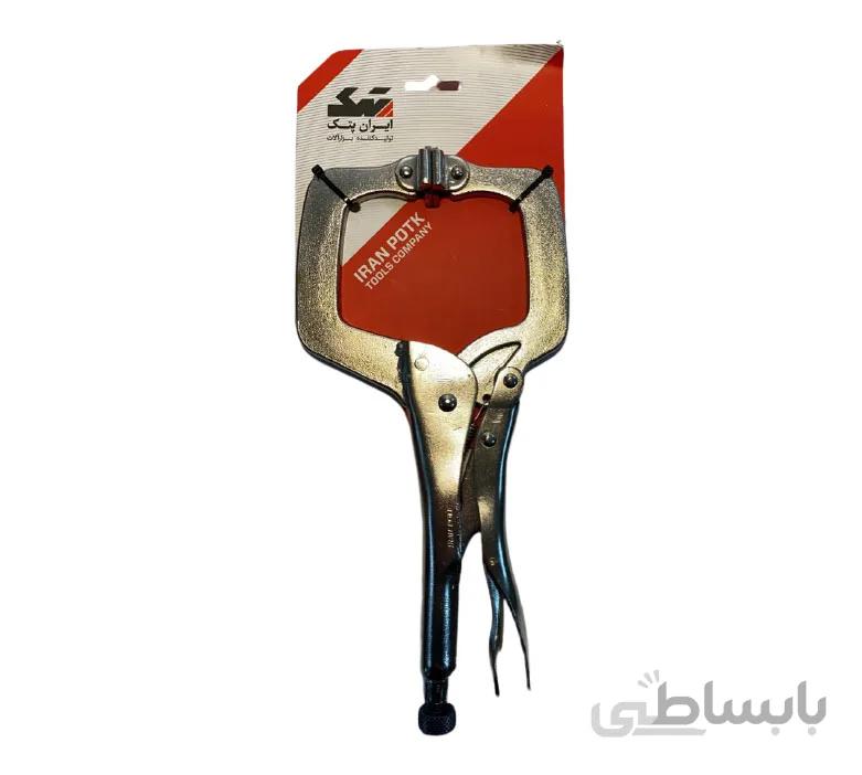 انبر قفلی C شکل ایران پتک مدل HE 1110 سایز 11 اینچ ا Iran Potk HE 1110 C Shape Locking Pliers 11 Inches