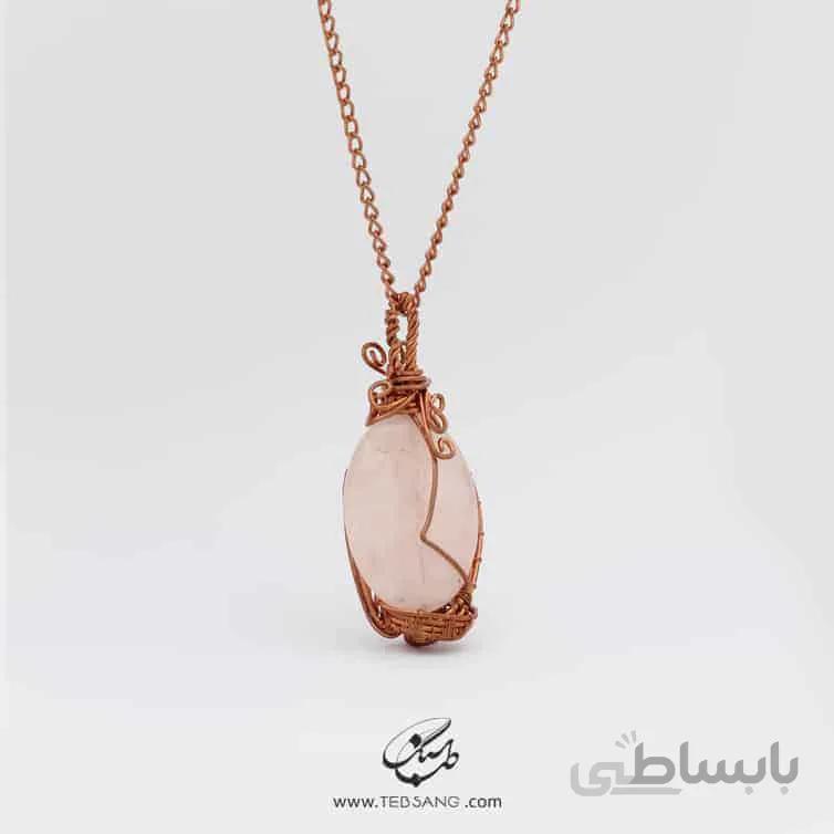 گردنبند زنانه سنگ رز کوارتز NT-111
