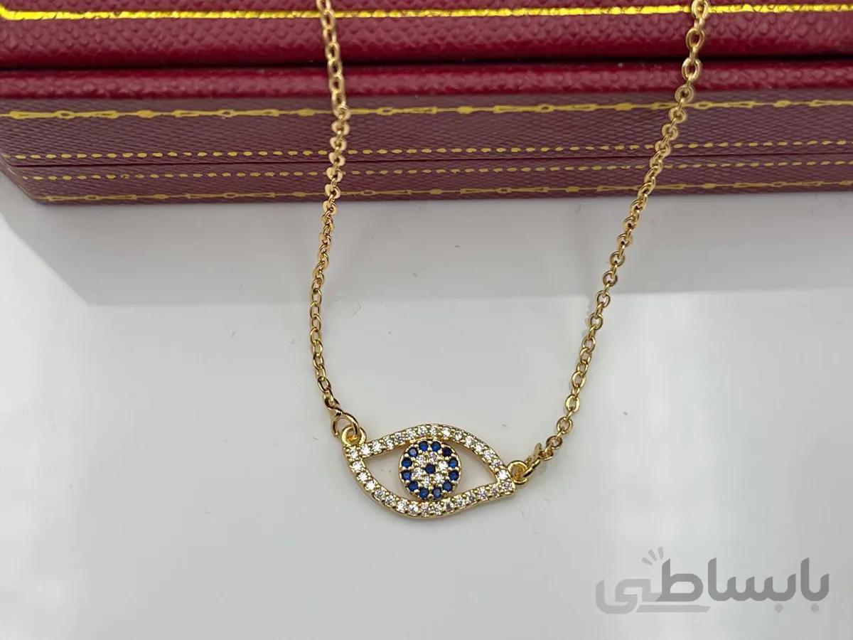 گردنبند چشم نظر نگین کاری