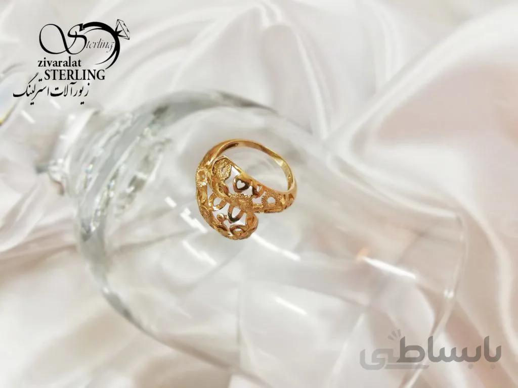 انگشتر تراش طرح قلب زنانه طلا روس