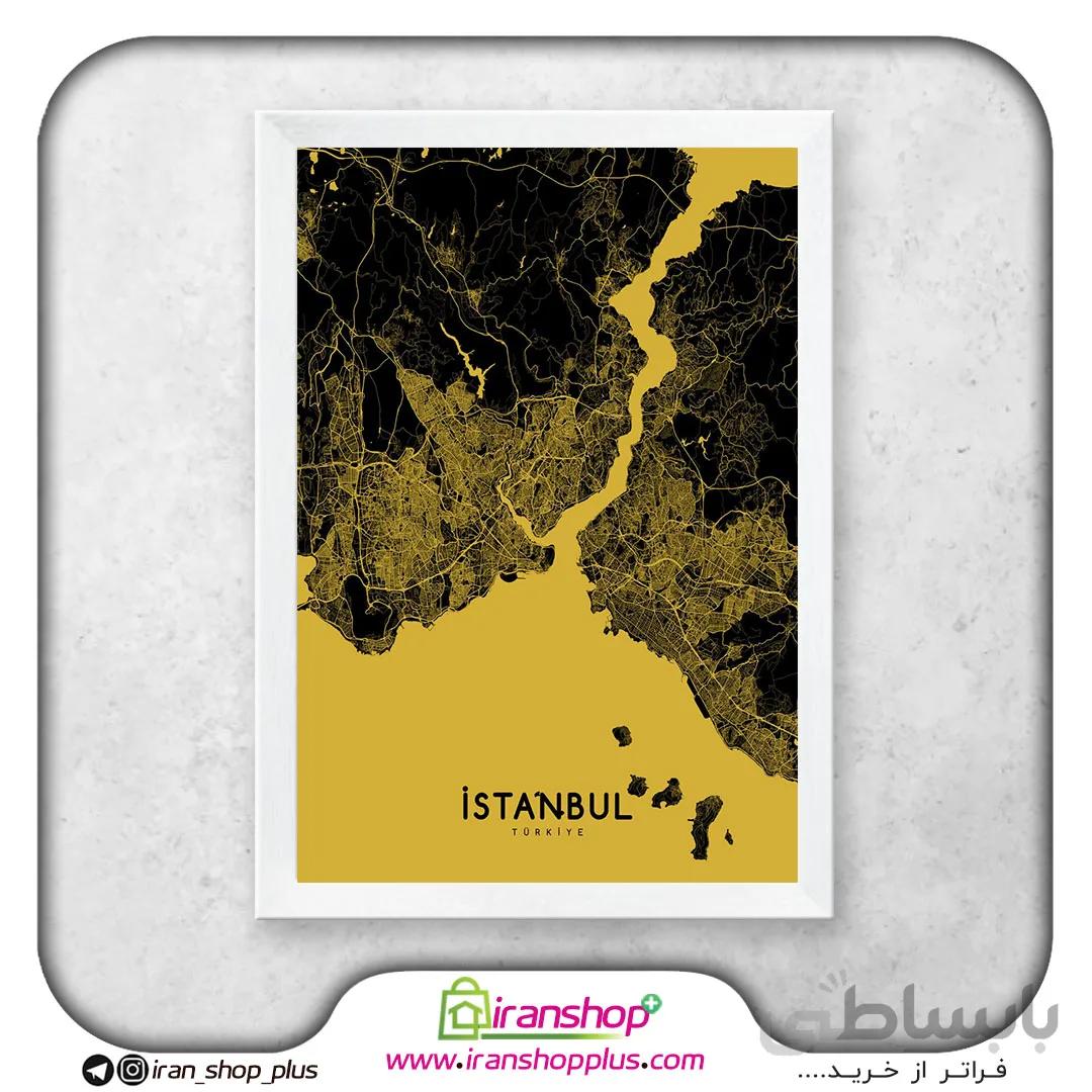 تابلو نقشه شهر استانبول با تم Goldies Maps