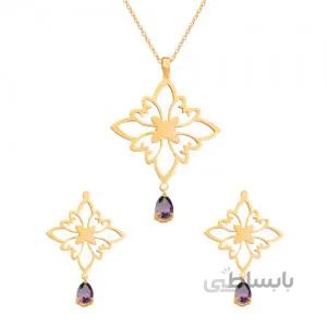 نیم ست طلا زنانه طرح اسلیمی کد XS102