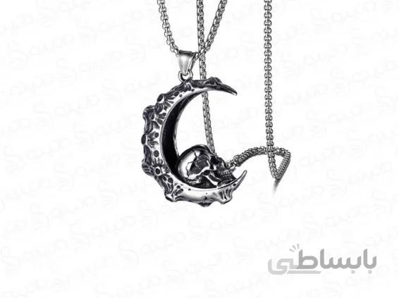 گردنبند مردانه طرح جمجمه ماه 12448