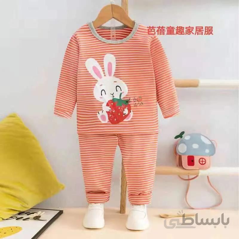 بلوز شلوار راحتی بچه گانه توت فرنگی