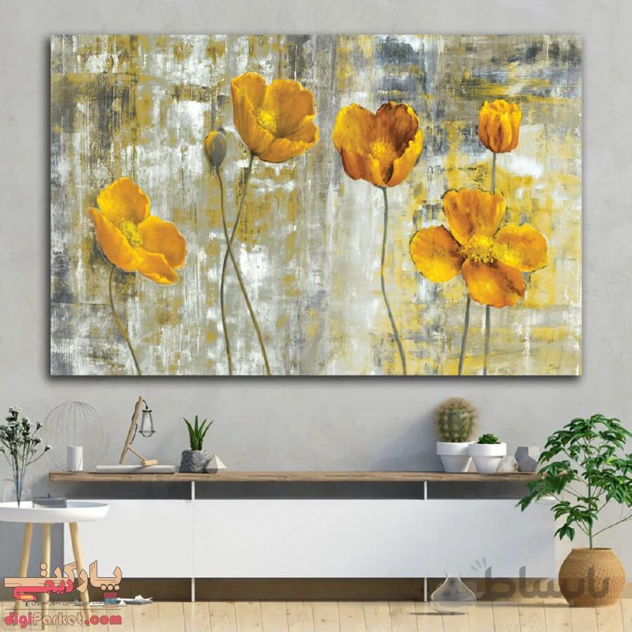 تابلو بوم نقاشی گل کد paint-10 ا flower paint panel canvas and chassis