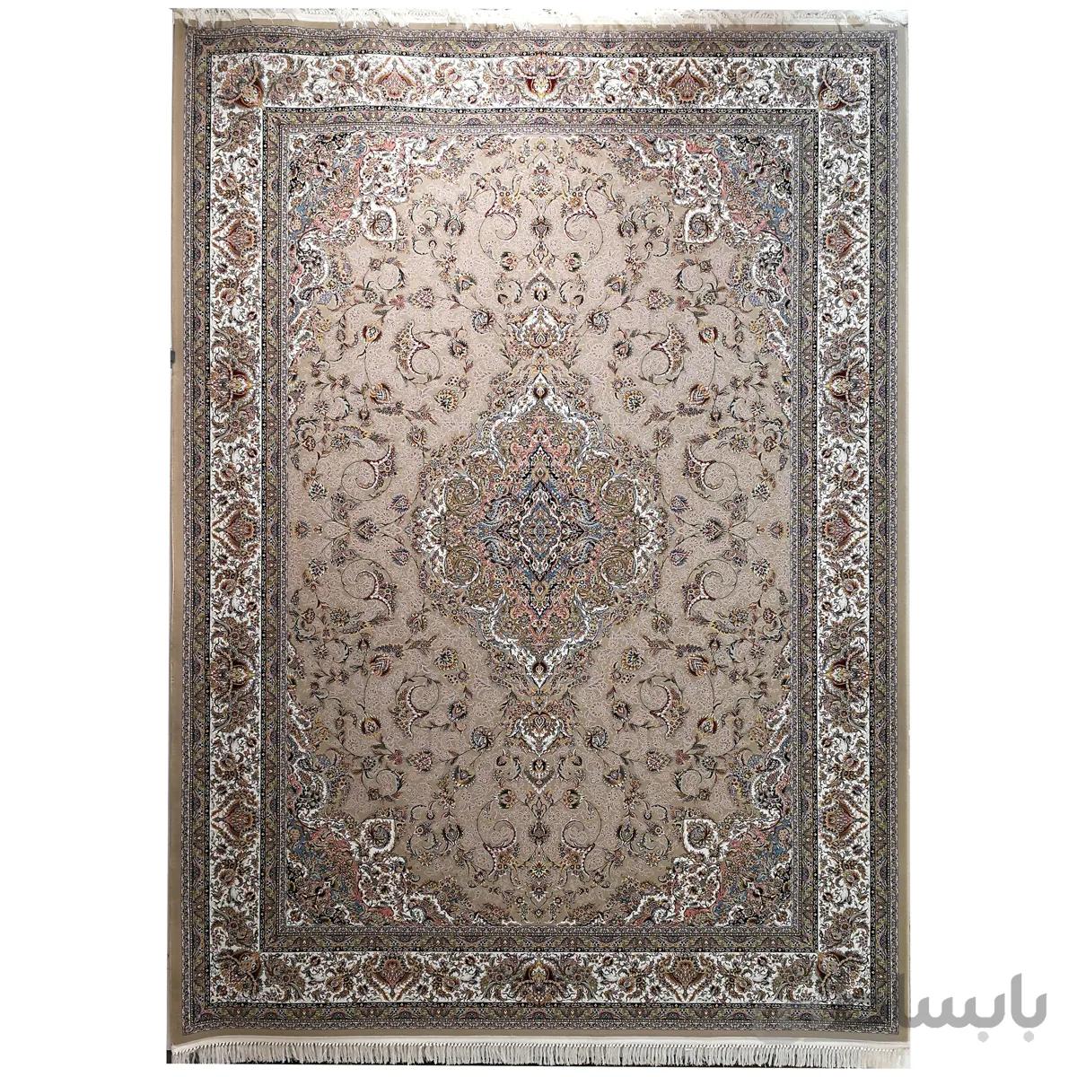 فرش ماشینی زمرد مشهد طرح 45001 نسکافه ای 1500شانه