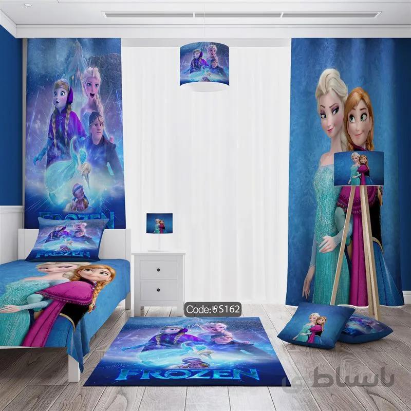 ست سیسمونی و تزئینات اتاق کودک کد DK.BS.S162 طرح السانا فروزن