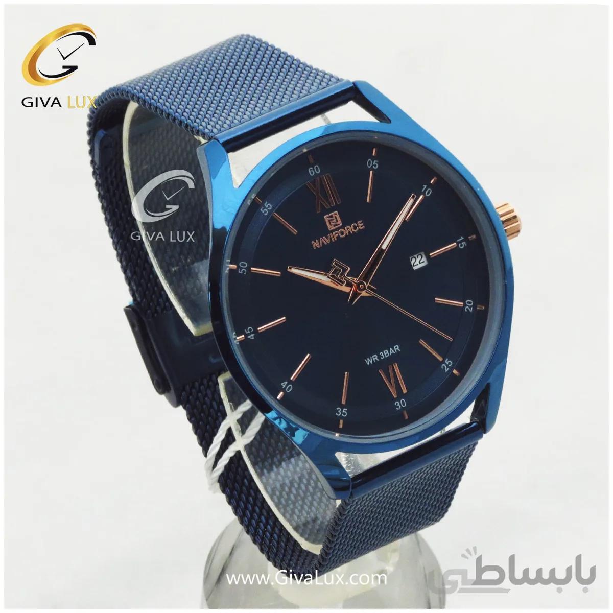 ساعت مردانه بند حصیری سرمه ای نوی فورس مدل NF3013G