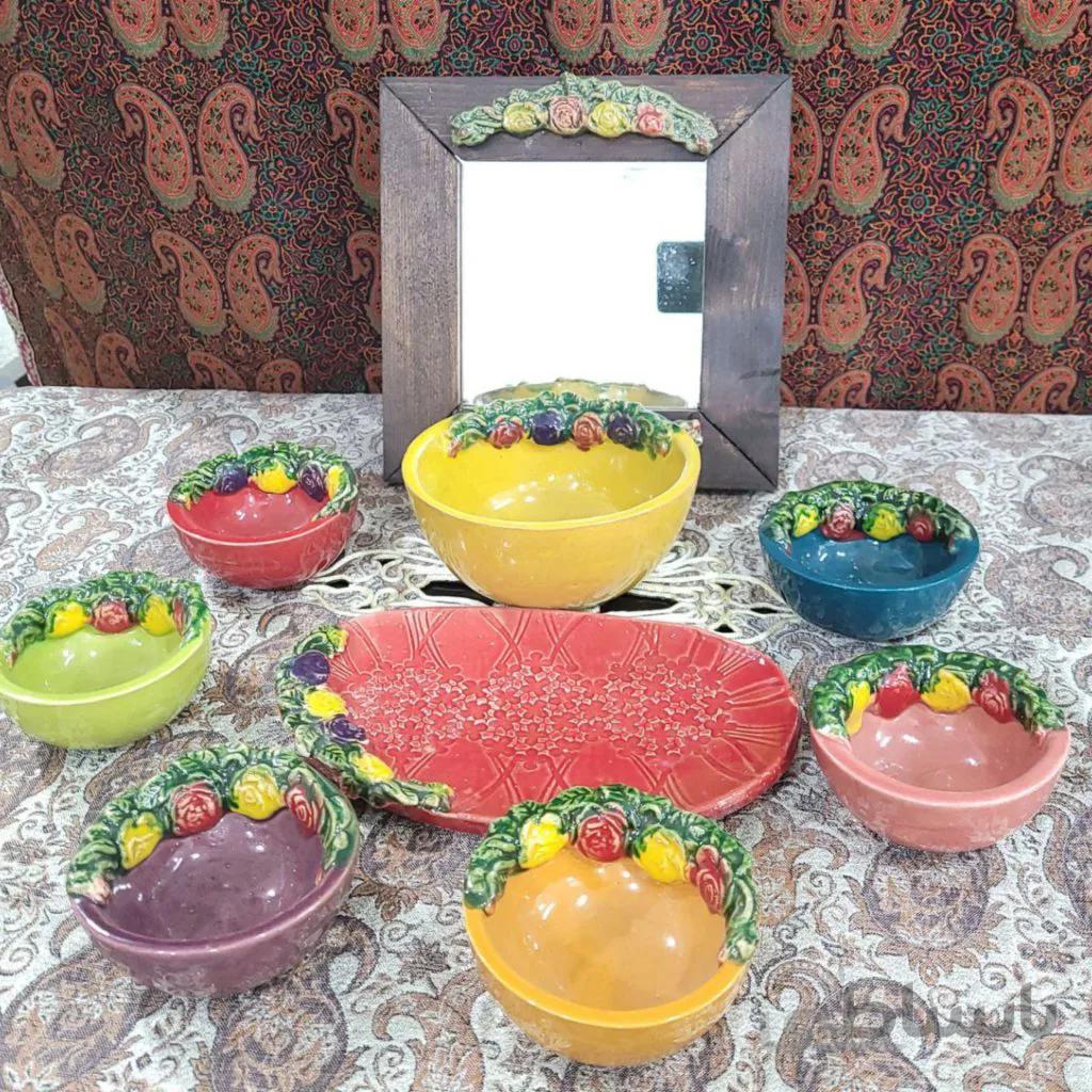 هفت سین خشتی گلدار 9 تیکه