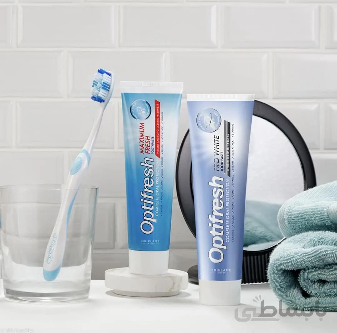 خمیر دندان سفید کننده اپتی فرش اوریفلیم مدل Pro White