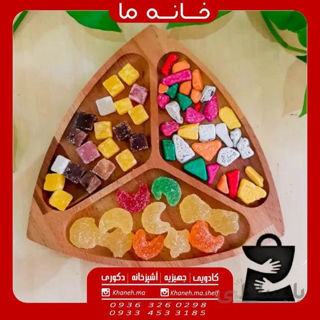 اردوخوری بامبو مثلث سه خانه مدل x142