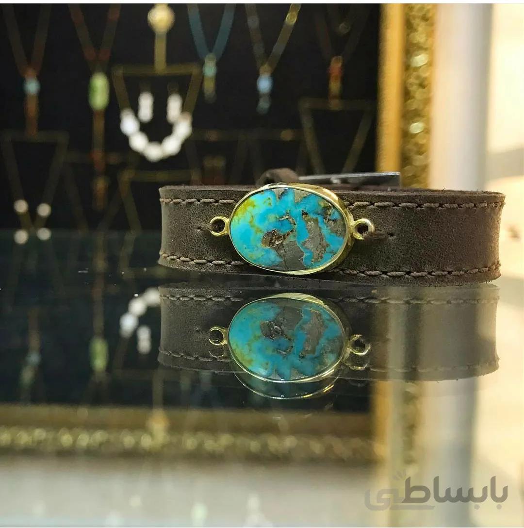 دستبند فیروزه مردانه کد 1037