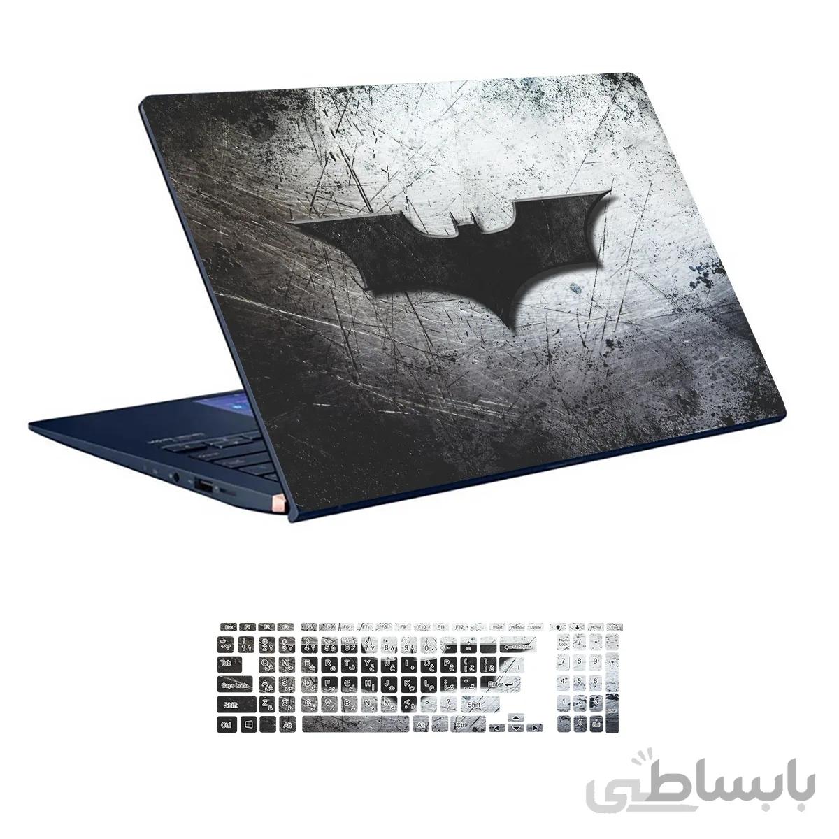 اسکین لپ تاپ طرح Batman کد ۰۱ به همراه استیکر کیبورد