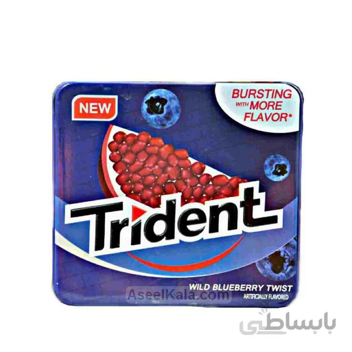 آدامس تریدنت Trident قوطی فلزی با طعم بلوبری تکی و بسته 12 عددی