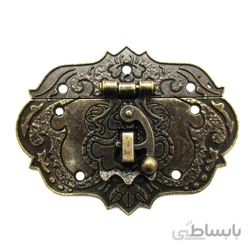 چفت آنتیک قلبی زیتونی جعبه طول 75 میلیمتر