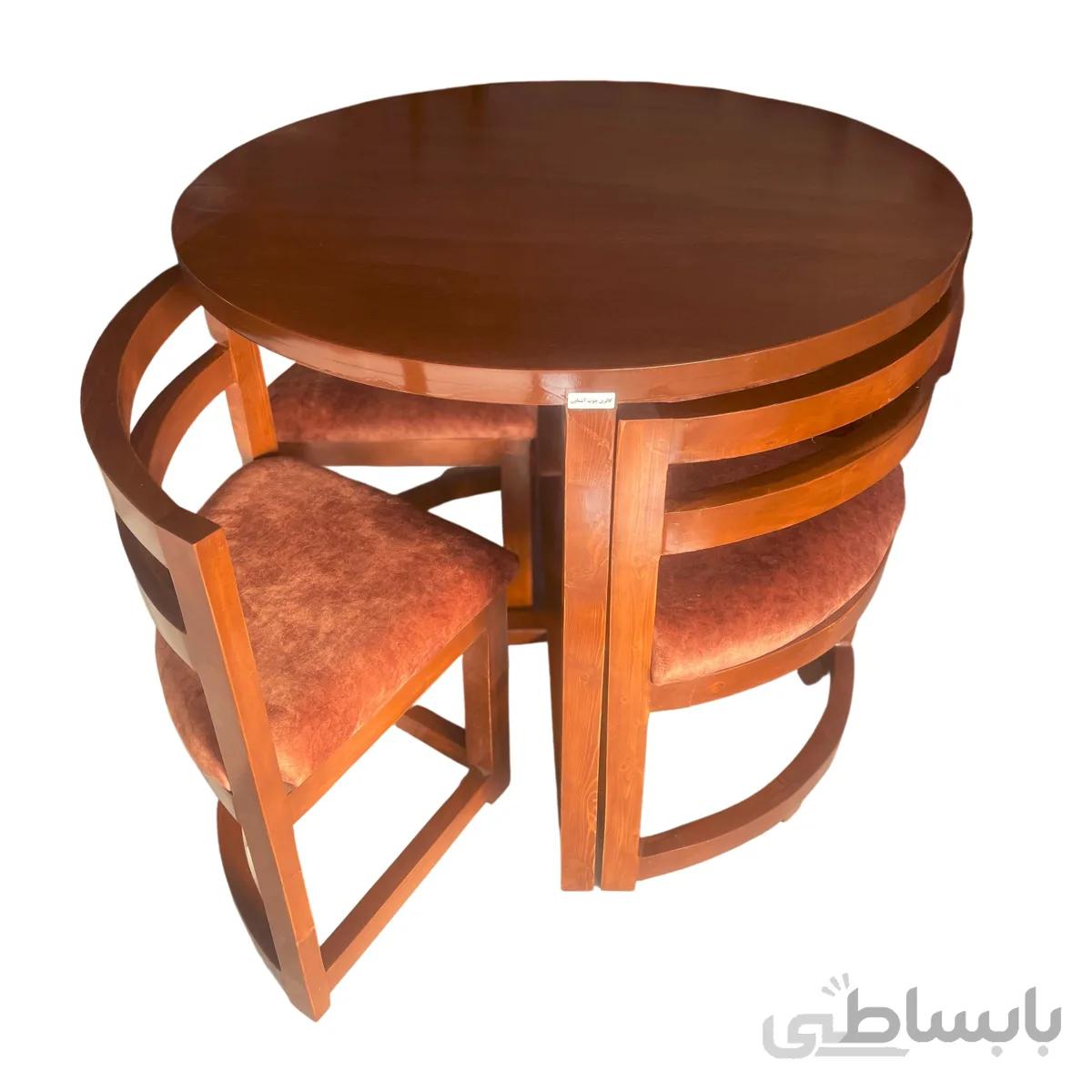 میز و صندلی ناهارخوری مدل ۰۰۵ قطر ۱۰۰ سانتیمتر