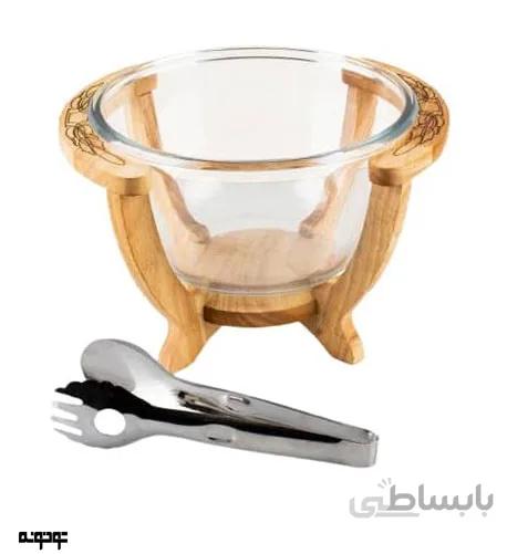 سالاد خوری روشن طرح دار (چوب رابر) کد430