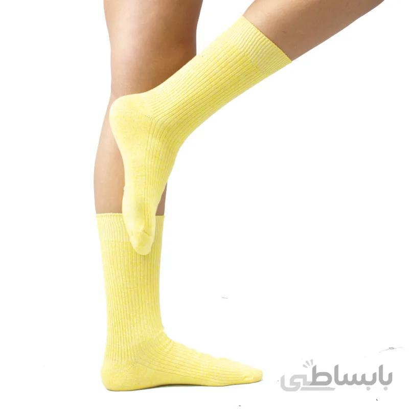 جوراب ساقدار کلاسیک لیمویی بتی