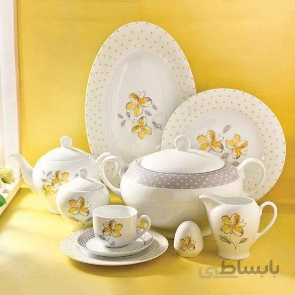 سرویس 102 پارچه چینی زرین12 نفره-والنسیا زرد