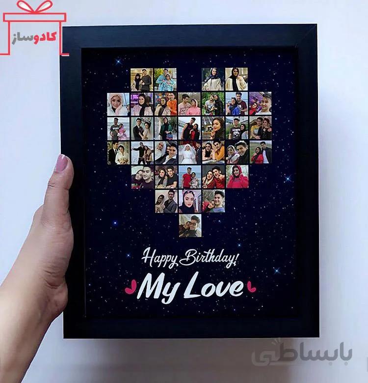 تابلو عشق با عکس قلب