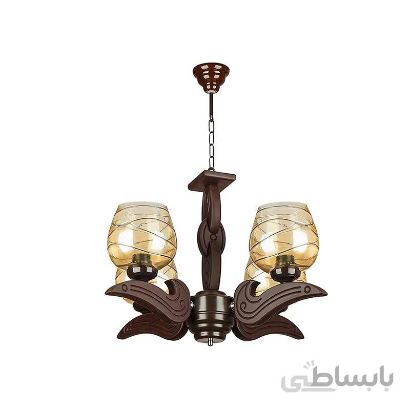 لوستر 4 شعله چشمه نور مدل G598/4-BR