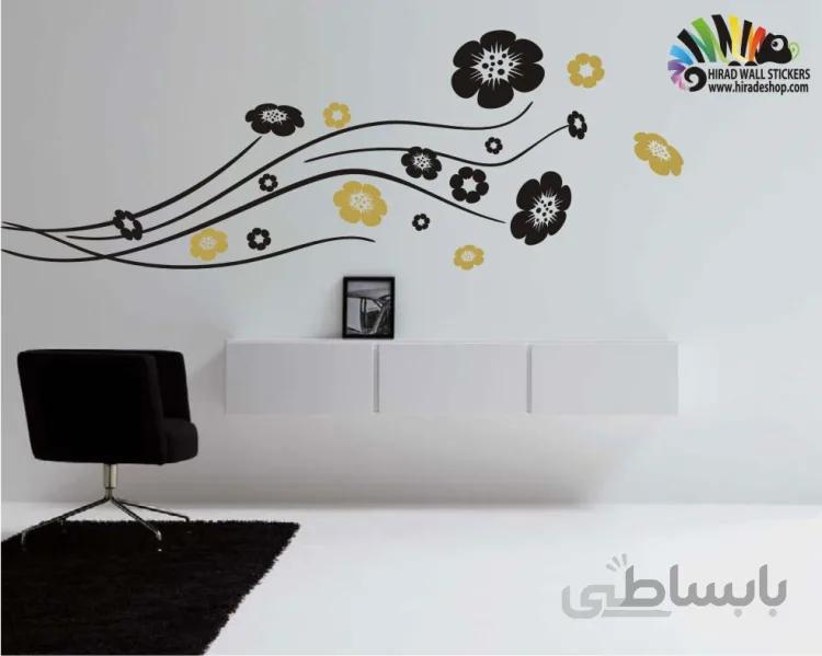 استیکر و برچسب دیواری گل در باد flower wall stickers کد h098