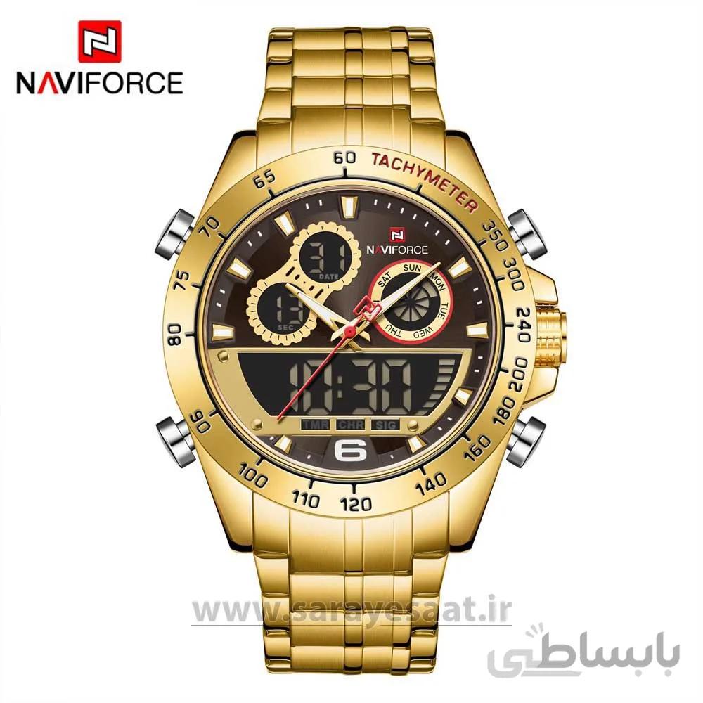 ساعت مچی عقربه ای دیجیتال مردانه نیوی فورس مدل NF9188 GGG