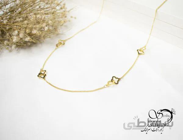 گردنبند زنانه استیل طرح گل