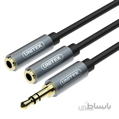 تبدیل 1 به 2 صدا فیش 3.5 میلیمتری یونیتک مدل Y-C956ABK