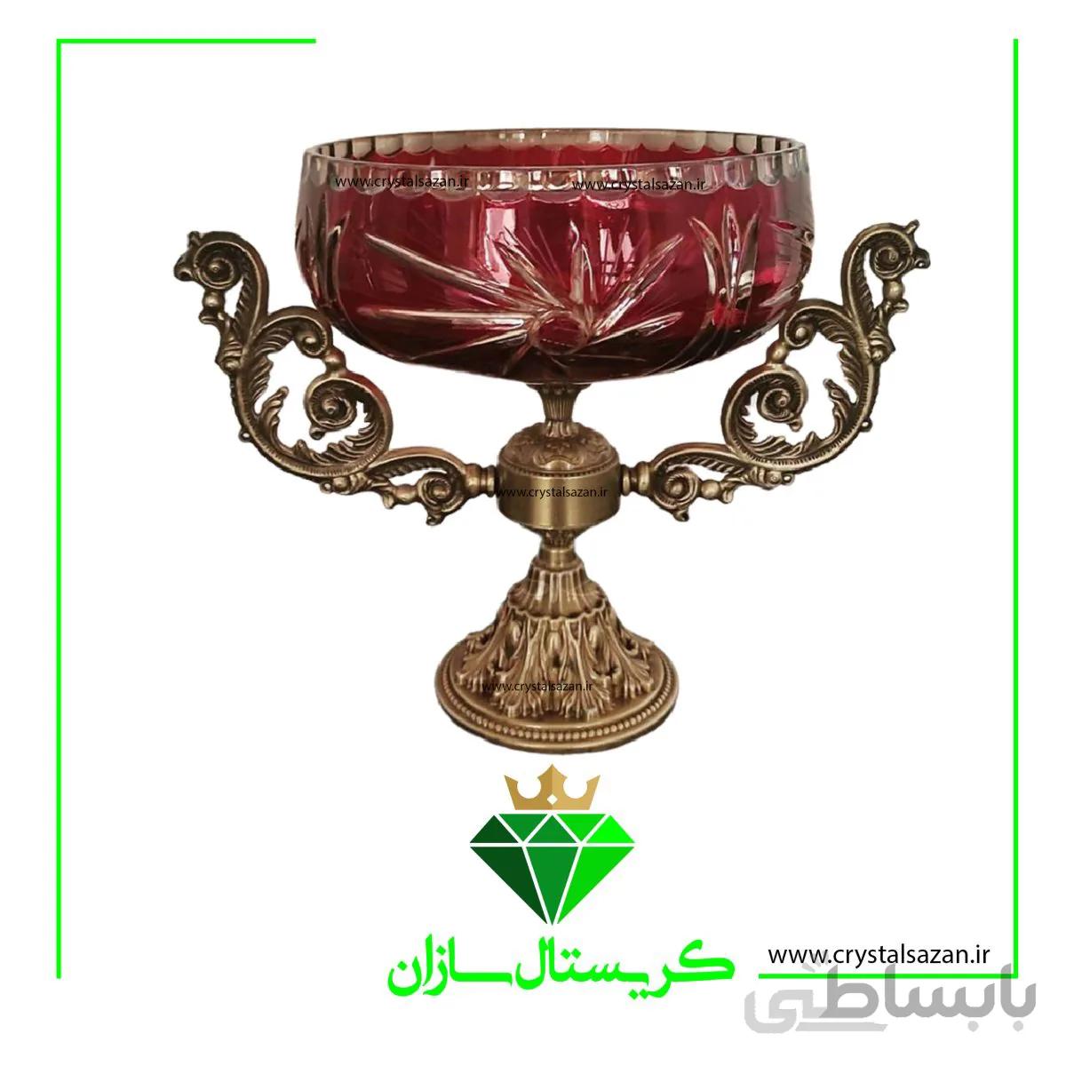 میوه خوری دوپوست مدل تابان کریستال سازان قرمز رنگ کد M1291