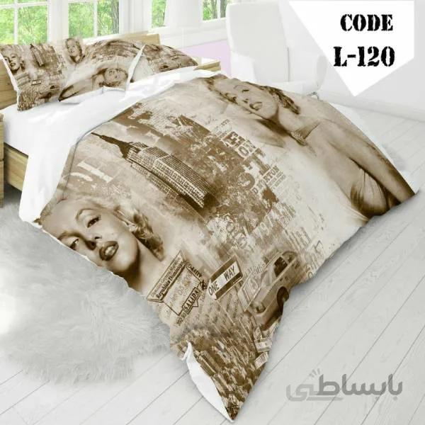 روتختی سه بعدی ساتن ابریشم ترک طرح چهره - کد 120