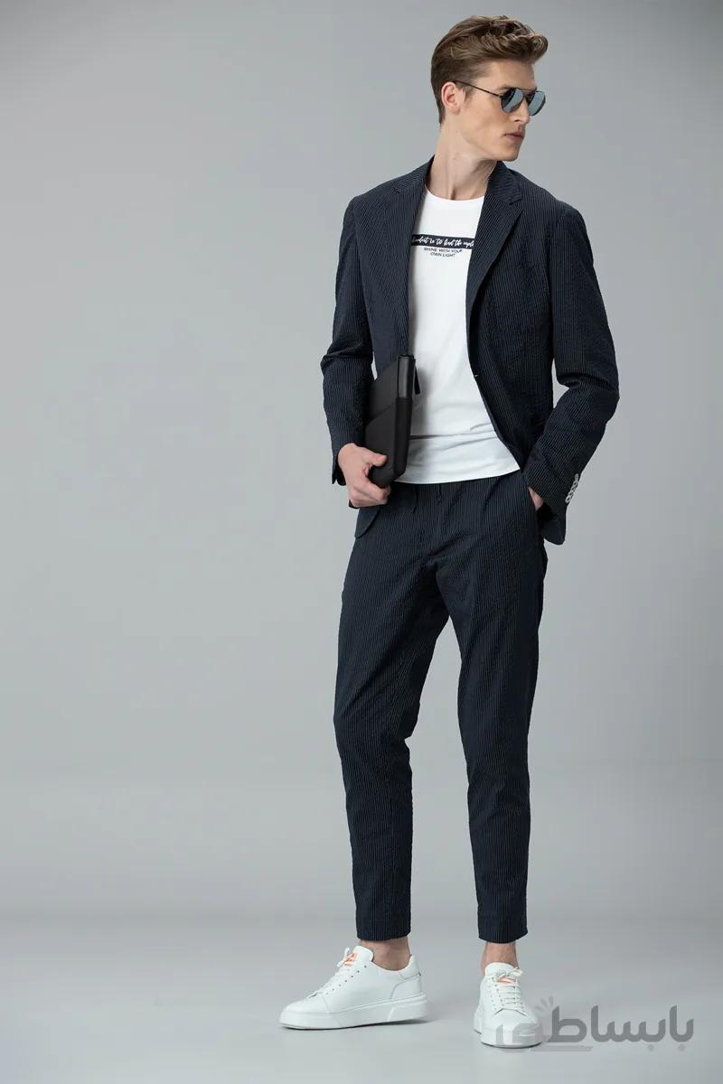 Lufian شلوار Monoba Smart Chino Slim Fit Navy Blue