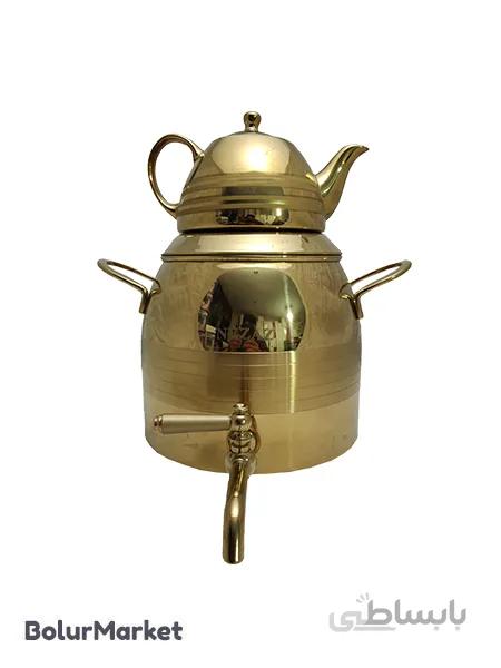 کتری وقوری نزاز ۳۰۴۴ تمام طلایی خطی ساده ۶لیتری