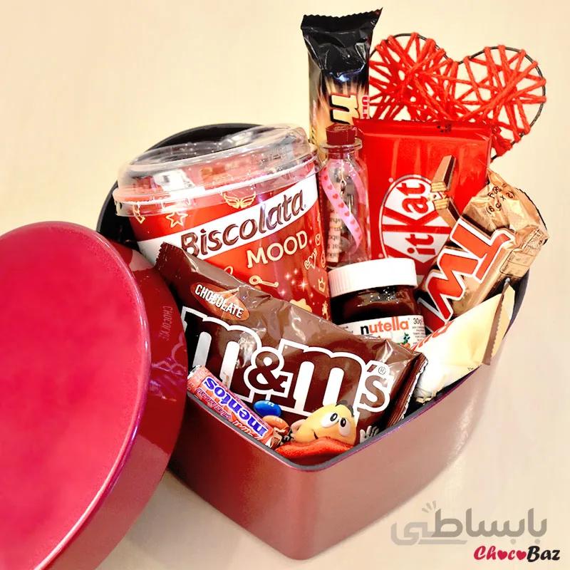 باکس شکلات هدیه قلب