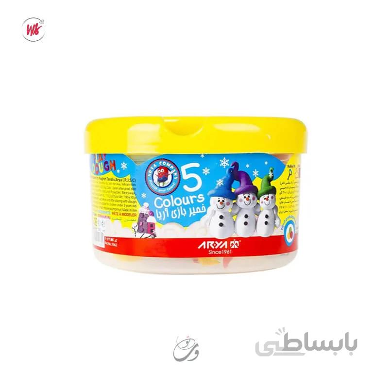 خمیر بازی آریا سطلی 5 رنگ