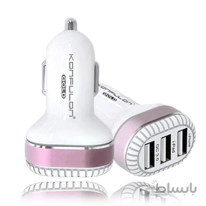شارژر فندکی سریع ماشین سه پورت C28A QC 3.0 3A