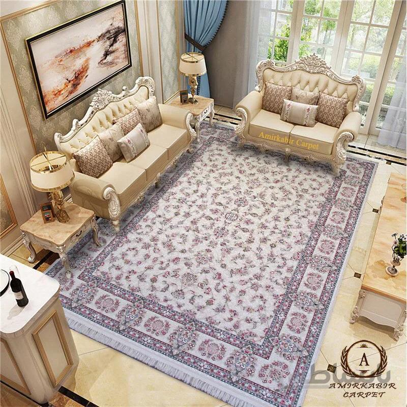 فرش ۱۲۰۰ شانه طرح افشان گل ریز برجسته