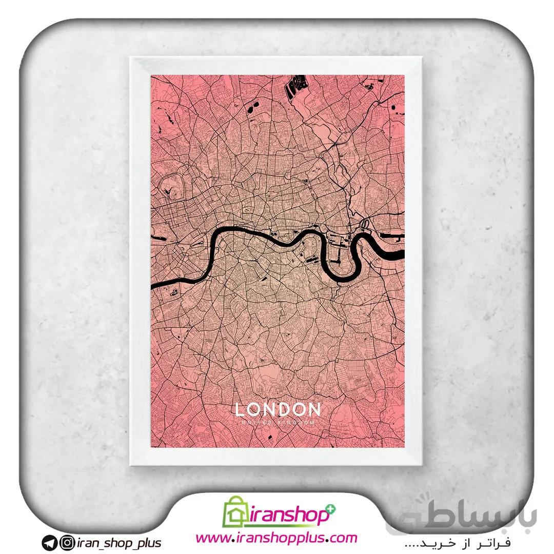 تابلو نقشه شهر لندن با تم Pink