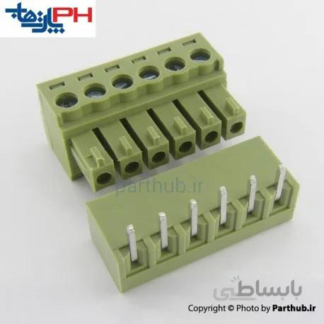 ترمینال 6 پین رایت انگل 3.81mm