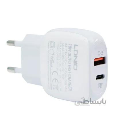 شارژر دیواری فست شارژ LDNIO A2313C 2Port QC3.0 PD 18W + کابل Type-C ا LDNIO A2313C QC3.0 PD 18W Fast + Type-C Cable