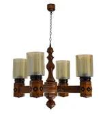 لوستر چوبی مدل پرنیان چهار شعله دارکار کد 255