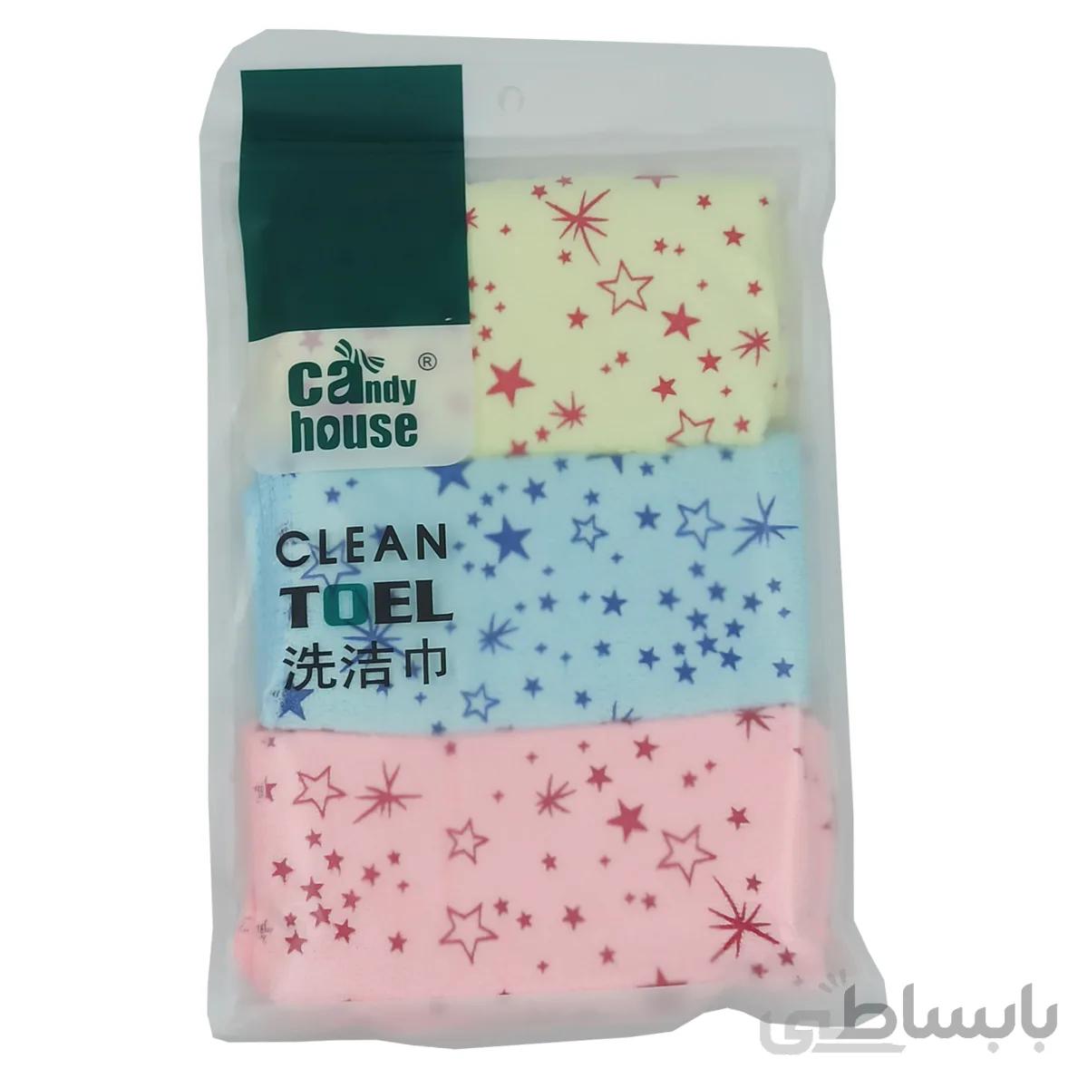 دستمال اشپزخانه طرح ستاره مجموعه 3 عددی