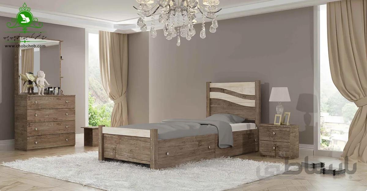 تخت خواب یک نفره مدل آریا