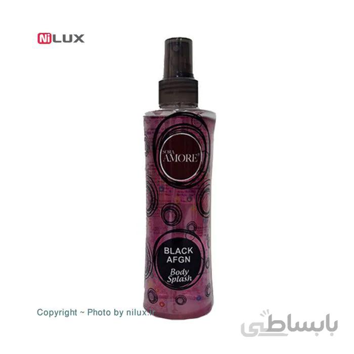 بادی اسپلش سورا آمور مدل Black Afgn حجم 220 میلی لیتر ا Sora Amore Black Afgn Body Splash 220ml